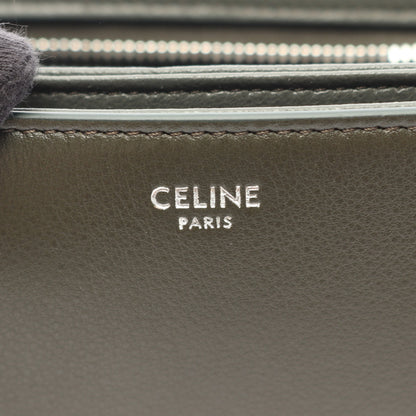 スモール ブザス ストラップ トリオンフ ショルダーバッグ レザー グレーグリーン セリーヌ バッグ CELINE