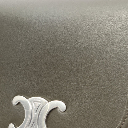 スモール ブザス ストラップ トリオンフ ショルダーバッグ レザー グレーグリーン セリーヌ バッグ CELINE