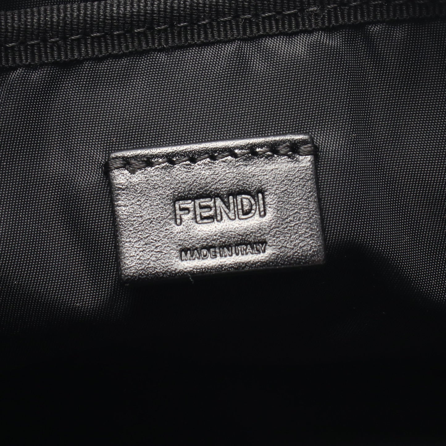 FFジャカード スモール ポーチ キャンバス レザー ブラック ダークグレー フェンディ 財布・小物 FENDI
