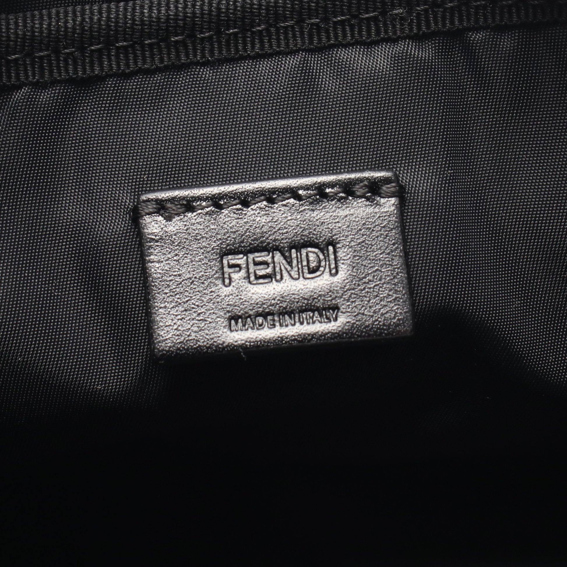 FFジャカード スモール ポーチ キャンバス レザー ブラック ダークグレー フェンディ 財布・小物 FENDI