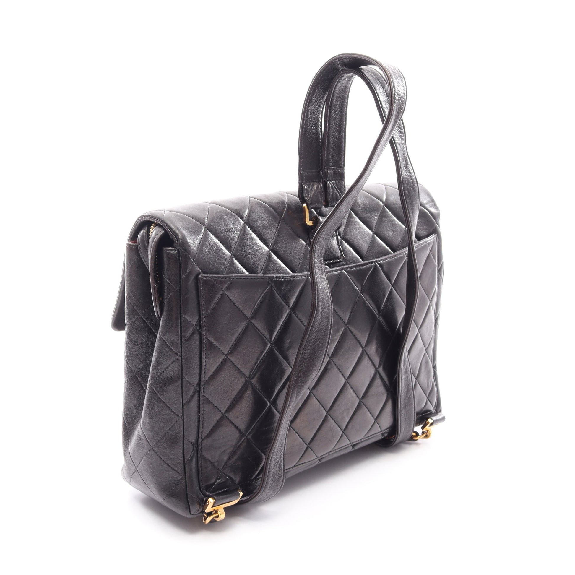 マトラッセ バックパック リュックサック ラムスキン ブラック ゴールド金具 シャネル バッグ CHANEL