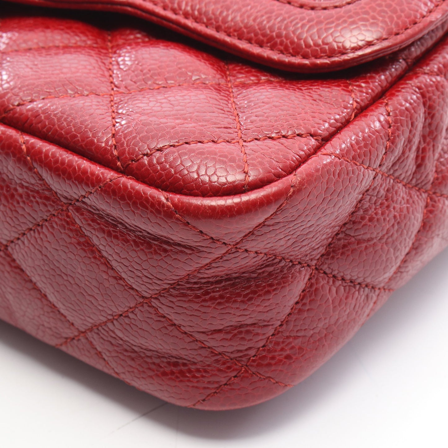 ミニマトラッセ チェーンショルダーバッグ レザー レッド ゴールド金具 シャネル バッグ CHANEL