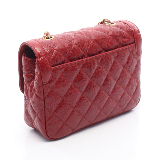 ミニマトラッセ チェーンショルダーバッグ レザー レッド ゴールド金具 シャネル バッグ CHANEL
