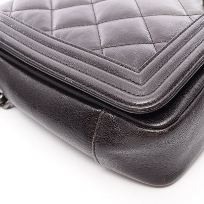 ボーイシャネル ラージ マトラッセ グラデーション チェーンショルダーバッグ レザー ブラック グレー シルバー金具 シャネル