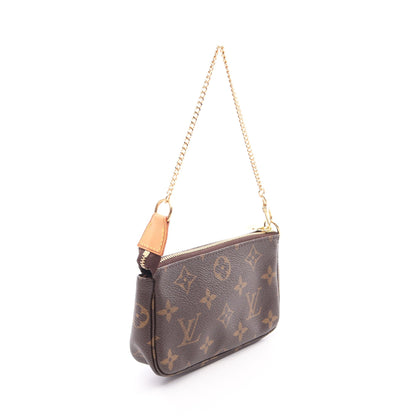 ミニ ポシェット アクセソワール モノグラム チェーンハンドバッグ PVC レザー ブラウン ルイヴィトン バッグ LOUIS VUITTON