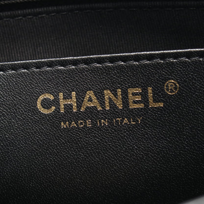 ラージ フラップバッグ マトラッセ チェーンショルダーバッグ レザー ブラック ゴールド金具 シャネル