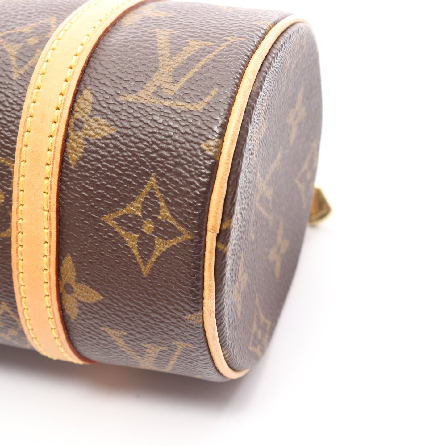 ミニパピヨン モノグラム ハンドバッグ PVC レザー ブラウン ルイヴィトン バッグ LOUIS VUITTON