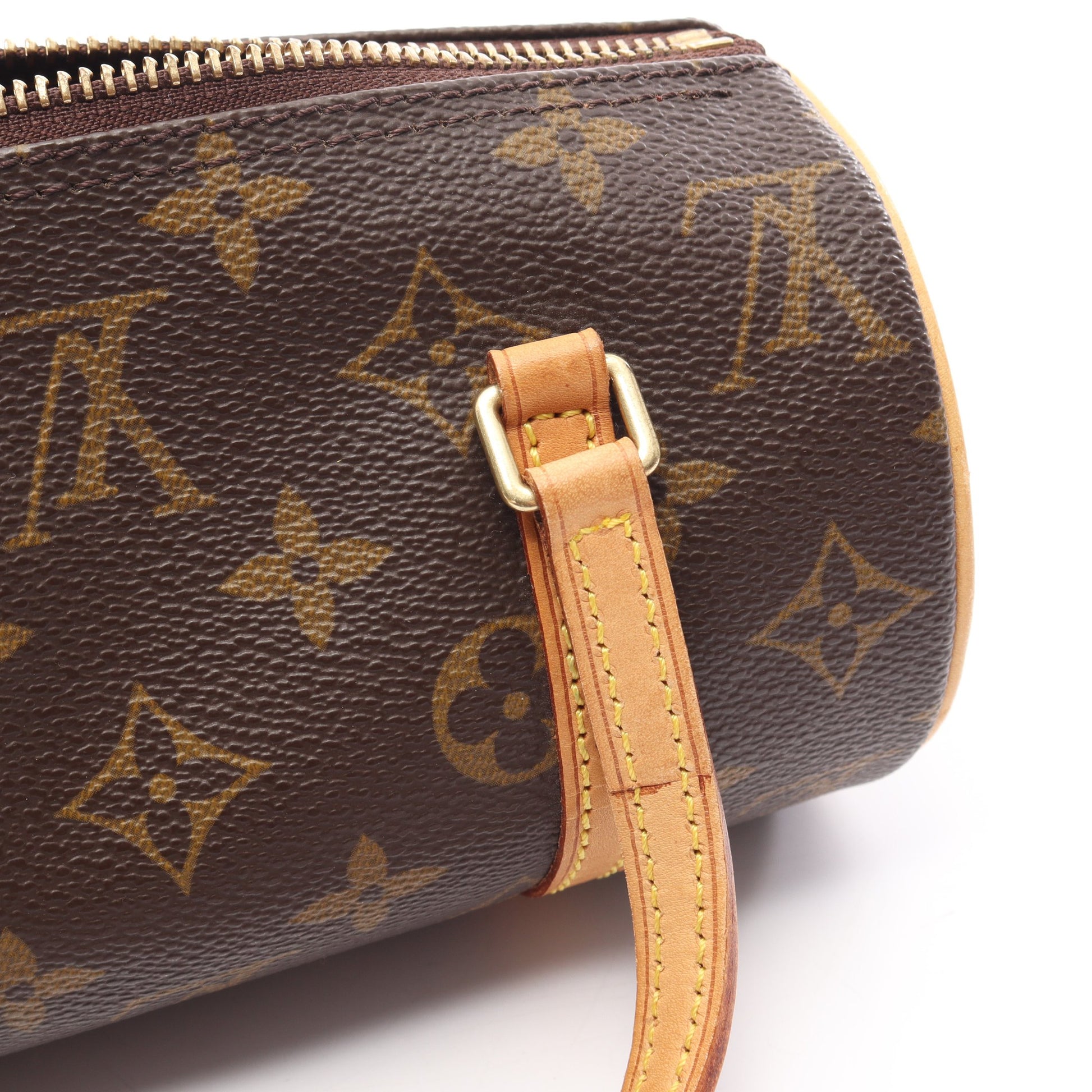ミニパピヨン モノグラム ハンドバッグ PVC レザー ブラウン ルイヴィトン バッグ LOUIS VUITTON