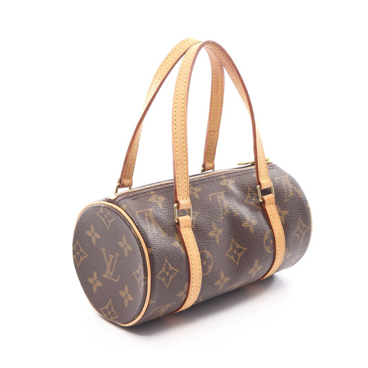 ミニパピヨン モノグラム ハンドバッグ PVC レザー ブラウン ルイヴィトン バッグ LOUIS VUITTON
