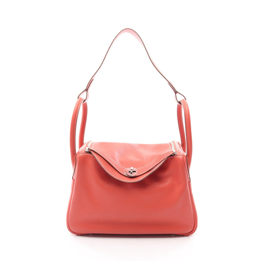 リンディ30 ロージー ショルダーバッグ ヴォースイフト コーラルオレンジ シルバー金具 □R刻印 エルメス バッグ HERMES
