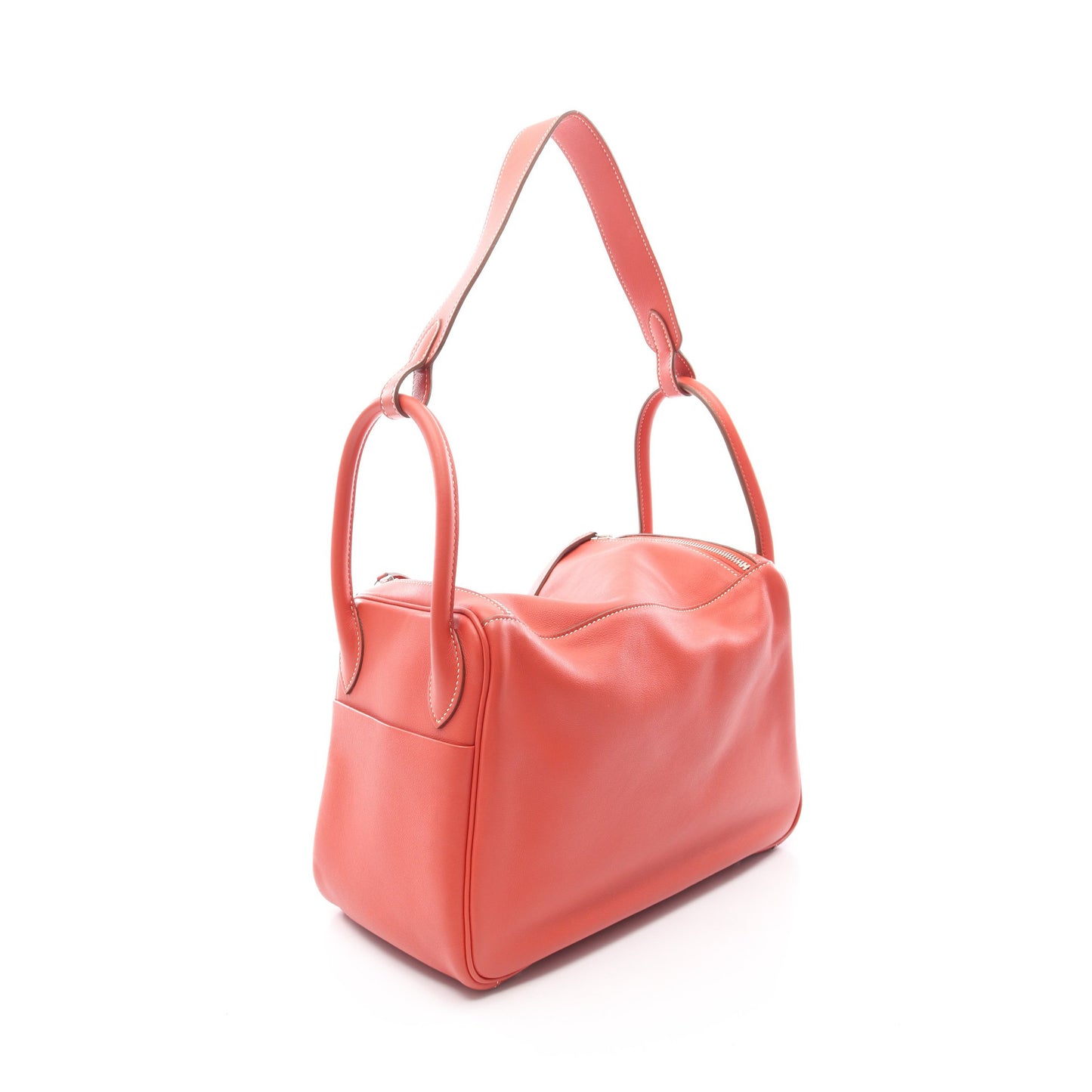 リンディ30 ロージー ショルダーバッグ ヴォースイフト コーラルオレンジ シルバー金具 □R刻印 エルメス バッグ HERMES