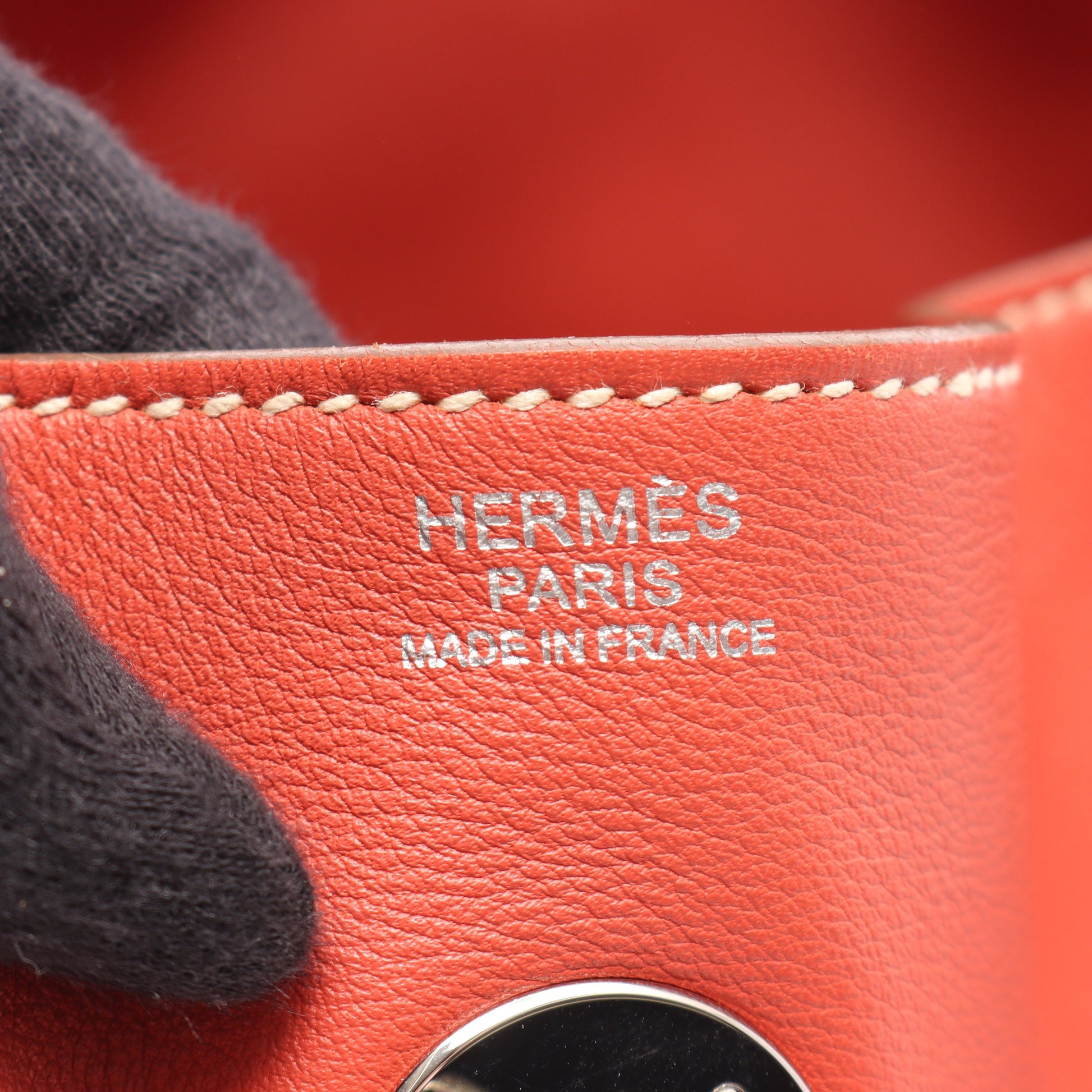 リンディ30 ロージー ショルダーバッグ ヴォースイフト コーラルオレンジ シルバー金具 □R刻印 エルメス バッグ HERMES