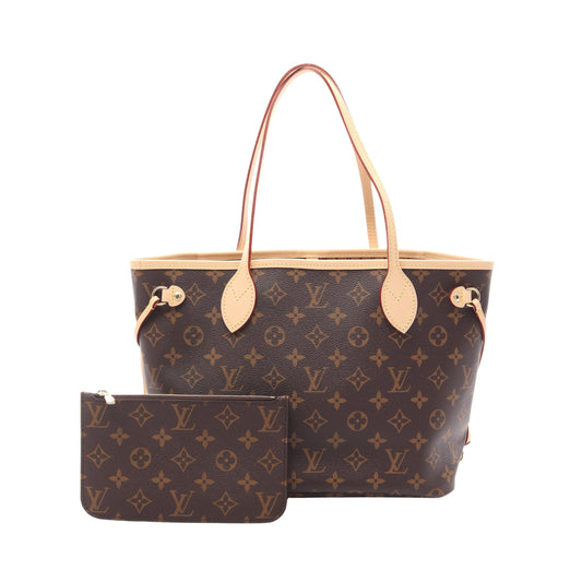 ネヴァーフルPM モノグラム ハンドバッグ トートバッグ PVC レザー ブラウン ルイヴィトン バッグ LOUIS VUITTON