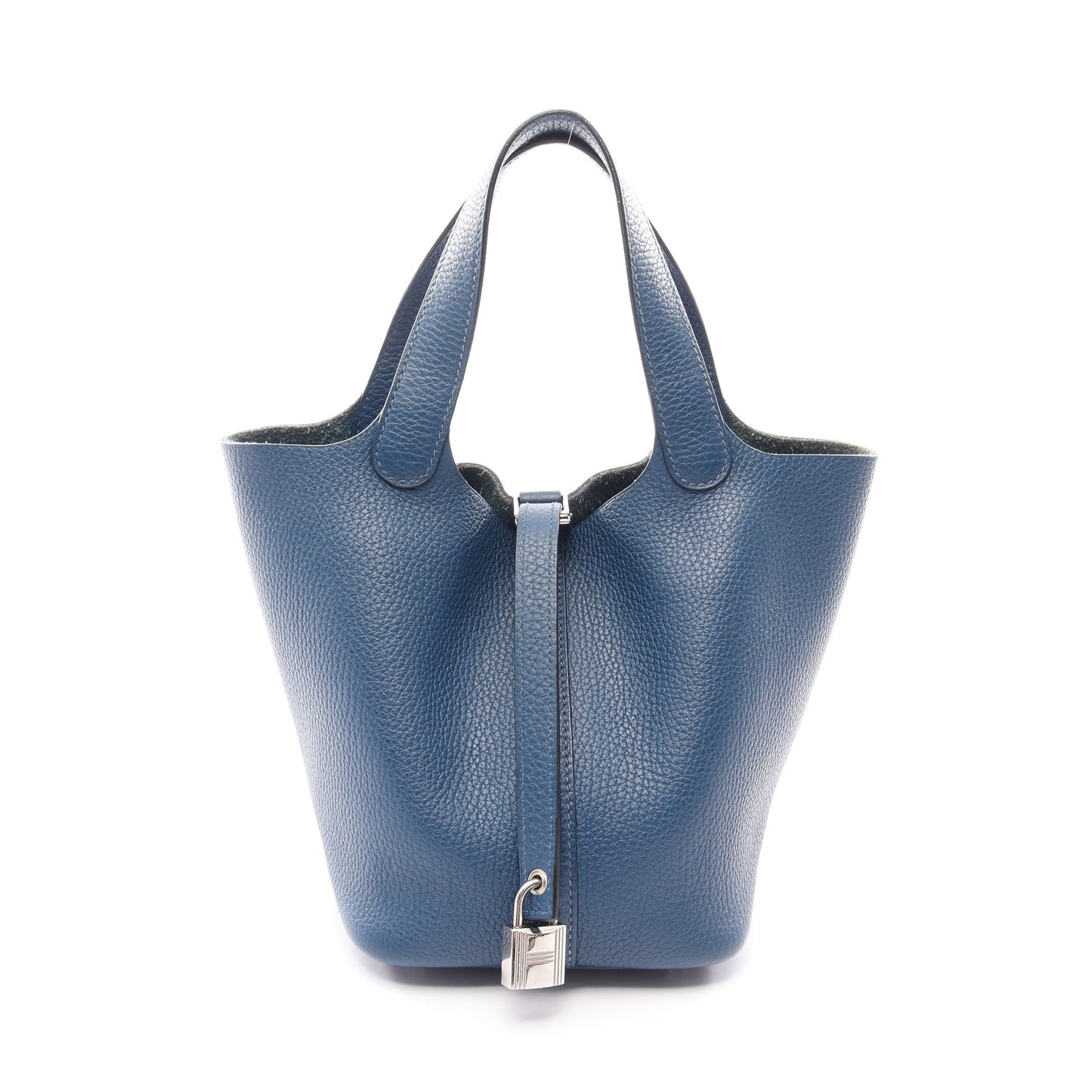ピコタンロックPM ハンドバッグ トリヨンクレマンス ブルー シルバー金具 Y刻印 エルメス バッグ HERMES