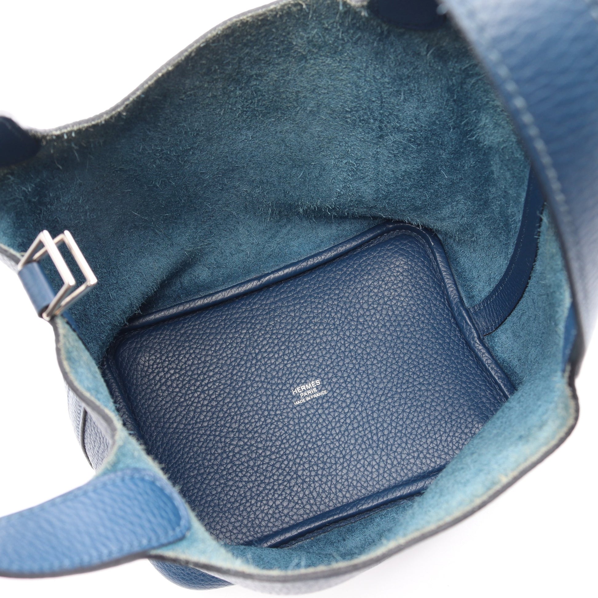 ピコタンロックPM ハンドバッグ トリヨンクレマンス ブルー シルバー金具 Y刻印 エルメス バッグ HERMES