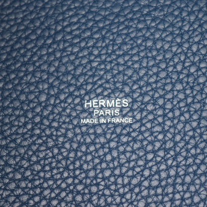 ピコタンロックPM ハンドバッグ トリヨンクレマンス ブルー シルバー金具 Y刻印 エルメス バッグ HERMES
