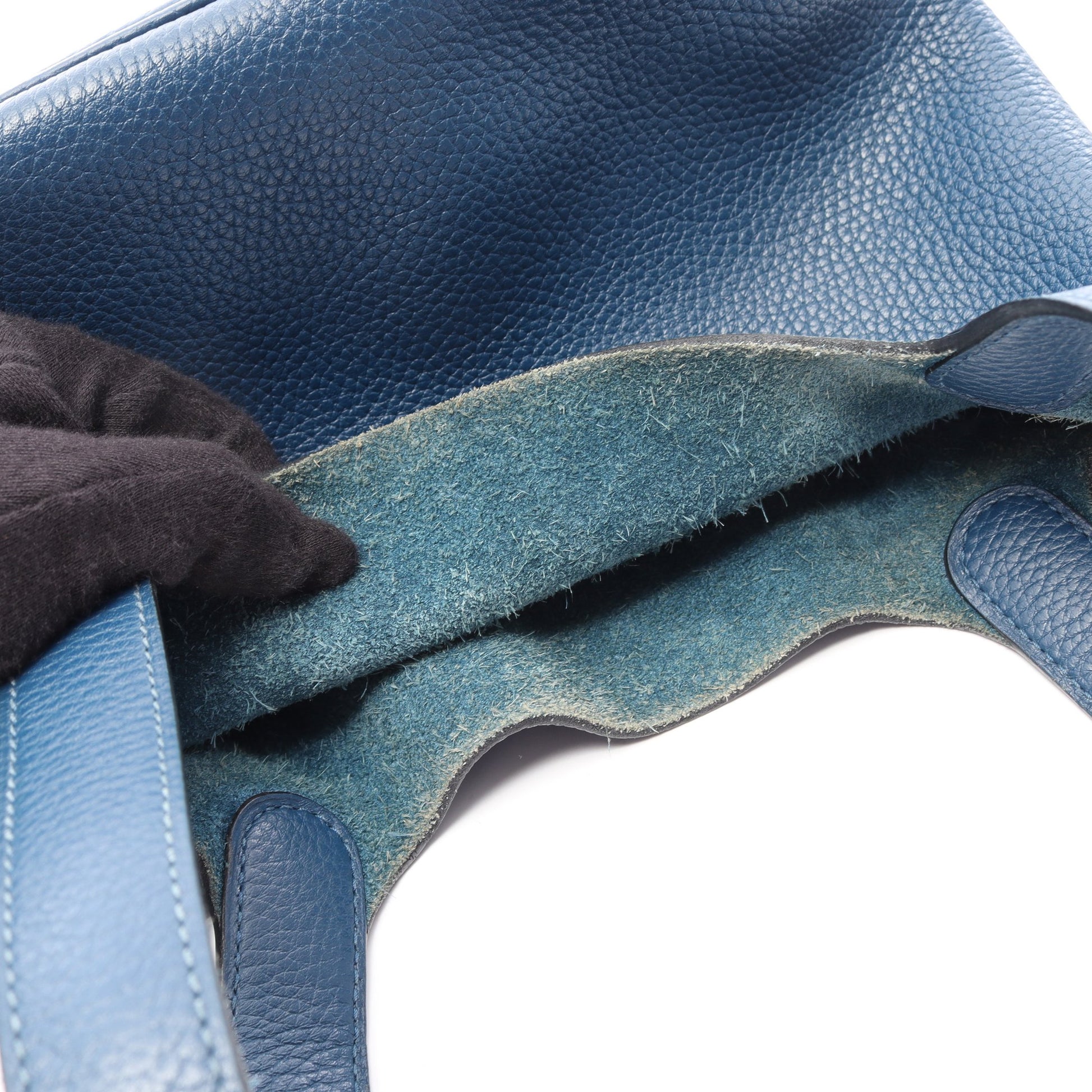 ピコタンロックPM ハンドバッグ トリヨンクレマンス ブルー シルバー金具 Y刻印 エルメス バッグ HERMES