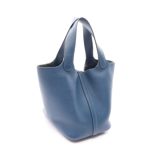 ピコタンロックPM ハンドバッグ トリヨンクレマンス ブルー シルバー金具 Y刻印 エルメス バッグ HERMES
