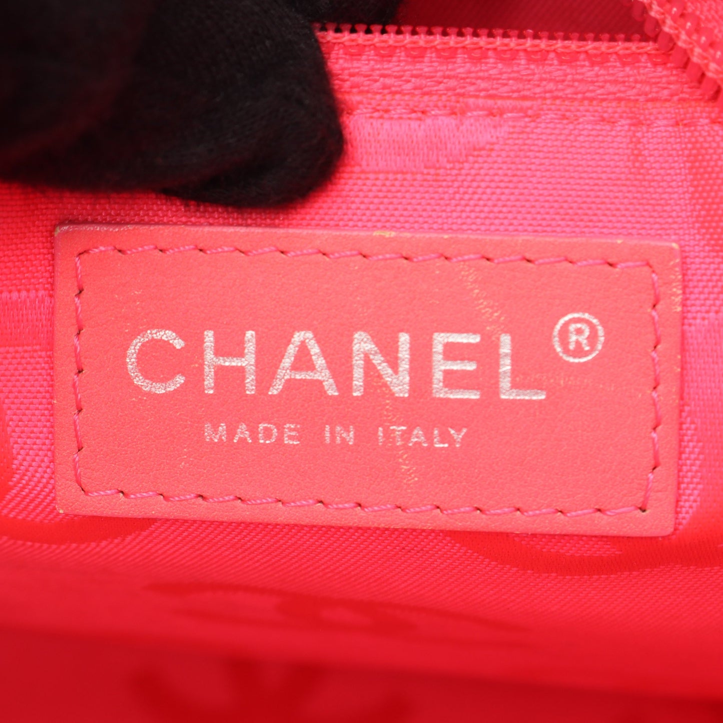 カンボンライン ラージ ショルダーバッグ トートバッグ レザー エナメル ブラック シルバー金具 シャネル バッグ CHANEL