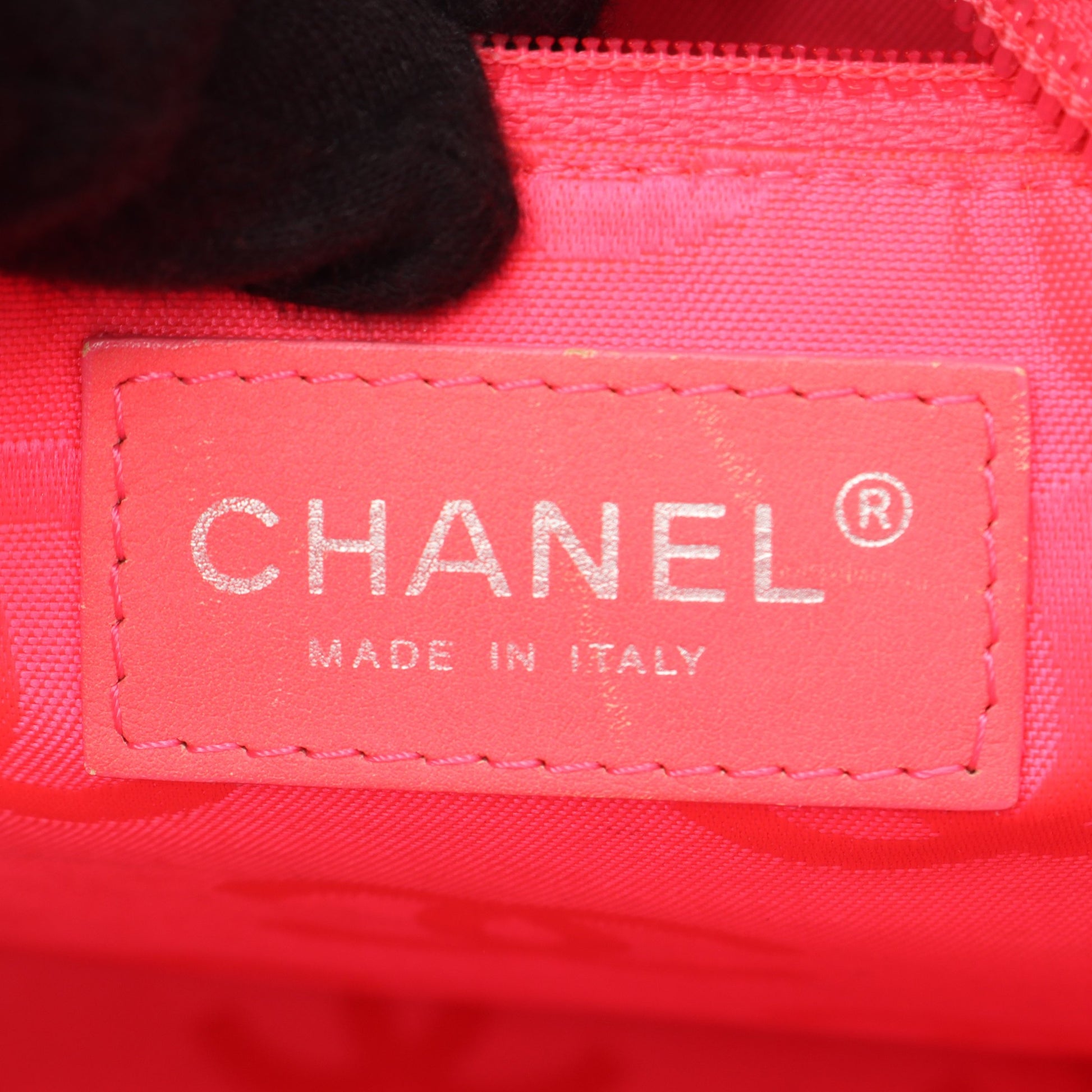 カンボンライン ラージ ショルダーバッグ トートバッグ レザー エナメル ブラック シルバー金具 シャネル バッグ CHANEL