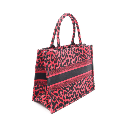 BOOK TOTE ブックトート ミディアム レオパード柄 ハンドバッグ トートバッグ キャンバス ピンクレッド ブラック クリスチャンディオール バッグ Christian Dior
