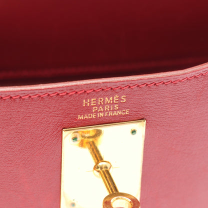 ケリー32 内縫い 2WAY ハンドバッグ タデラクト レッド ゴールド金具 □F刻印 エルメス バッグ HERMES