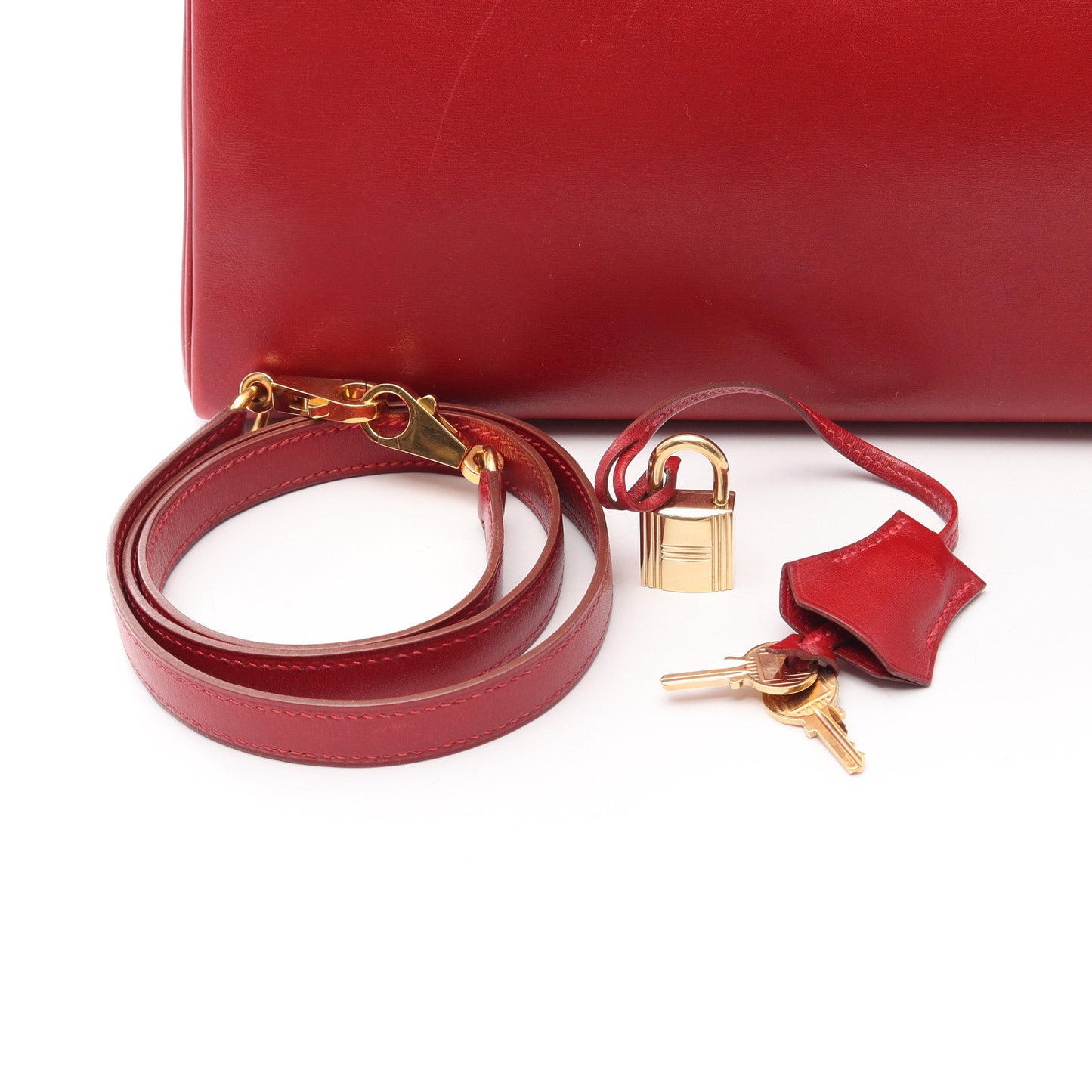 ケリー32 内縫い 2WAY ハンドバッグ タデラクト レッド ゴールド金具 □F刻印 エルメス バッグ HERMES