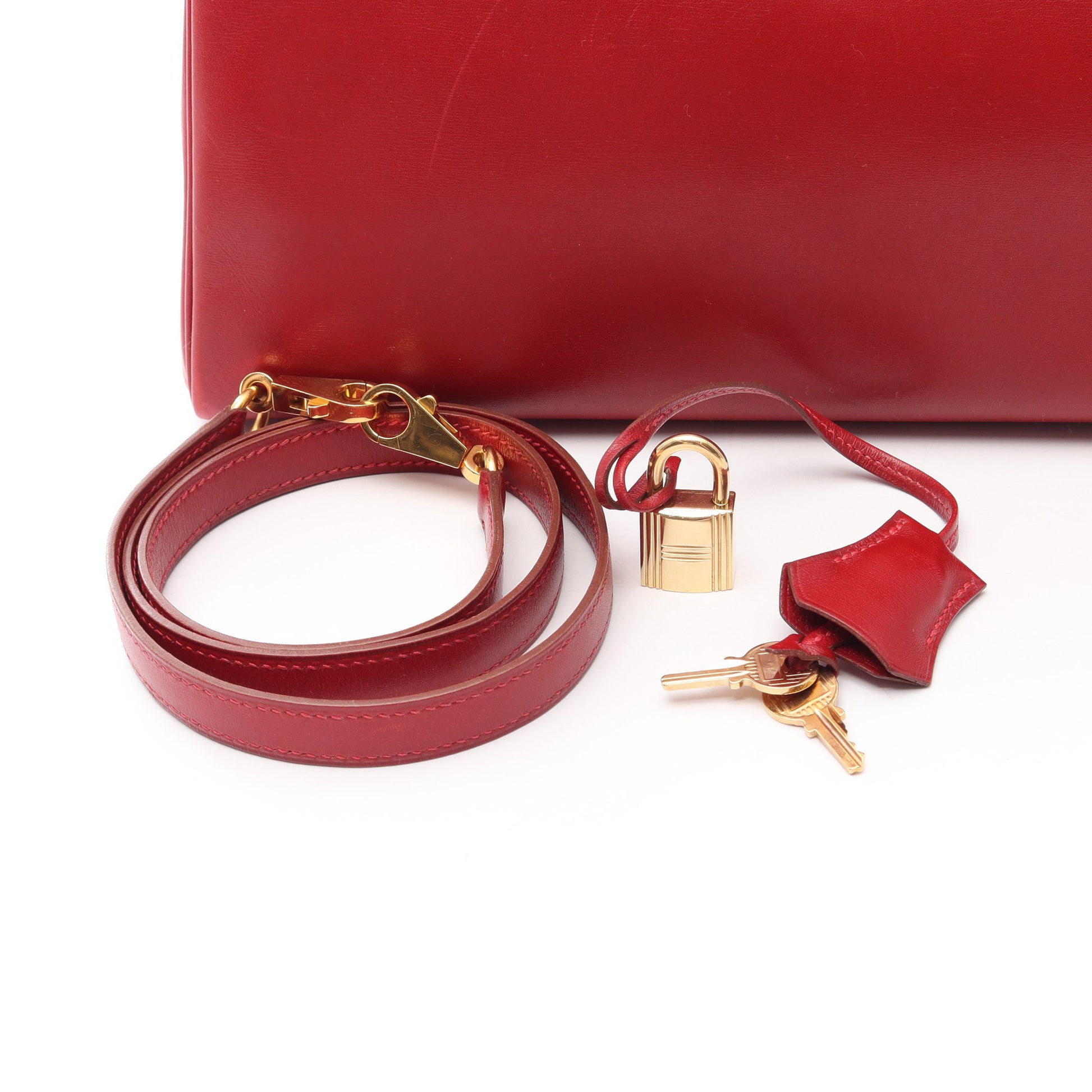 ケリー32 内縫い 2WAY ハンドバッグ タデラクト レッド ゴールド金具 □F刻印 エルメス バッグ HERMES