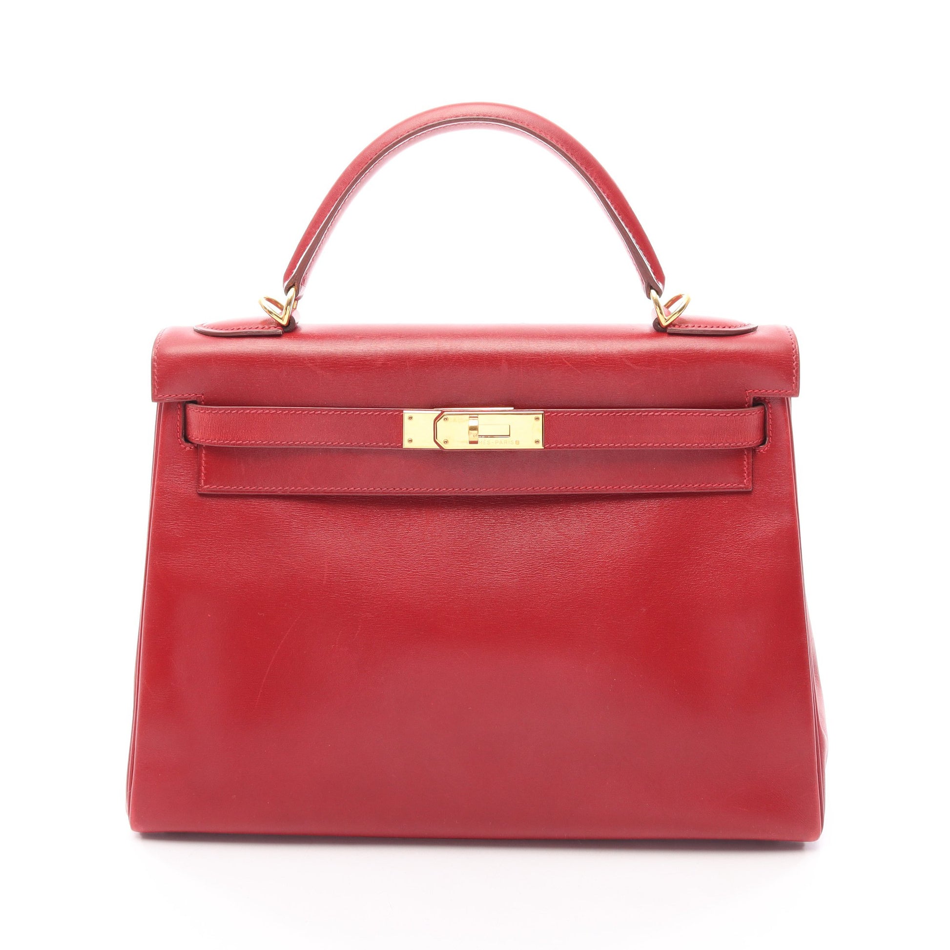 ケリー32 内縫い 2WAY ハンドバッグ タデラクト レッド ゴールド金具 □F刻印 エルメス バッグ HERMES