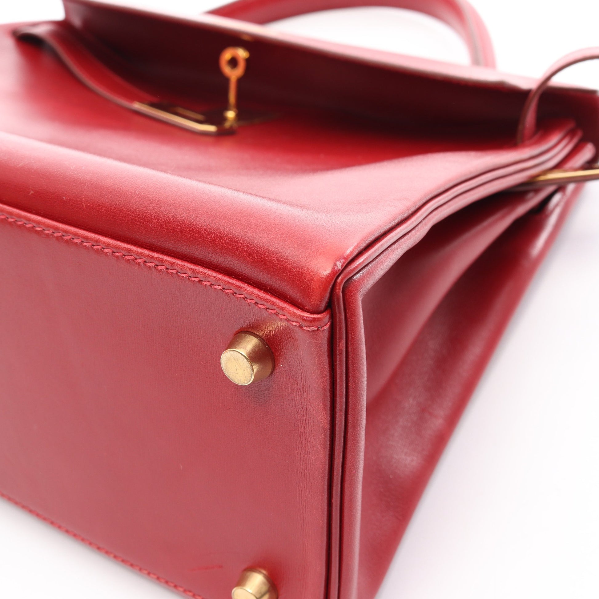ケリー32 内縫い 2WAY ハンドバッグ タデラクト レッド ゴールド金具 □F刻印 エルメス バッグ HERMES