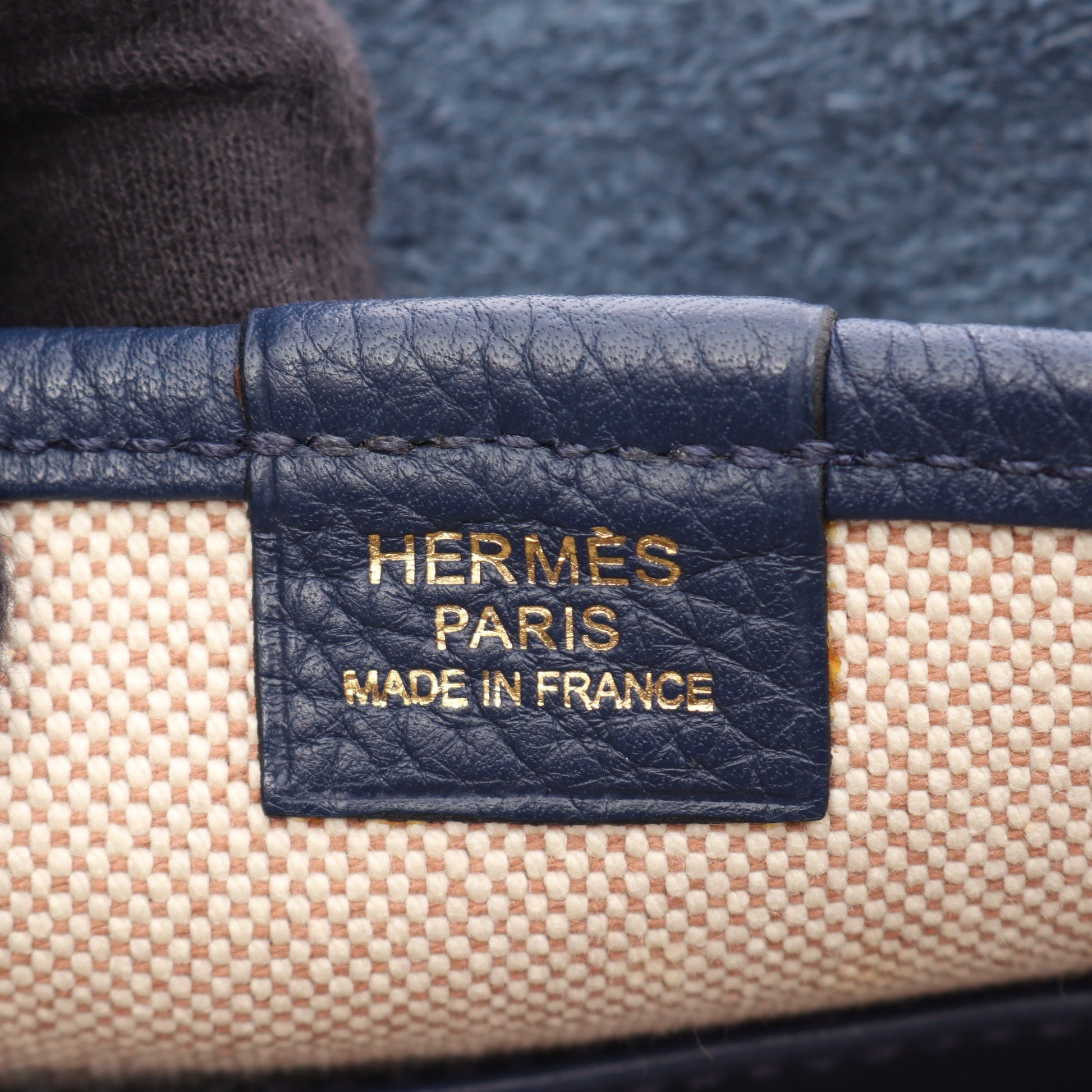 ブールラング ショルダーバッグ トリヨンクレマンス ブルー ブラック ゴールド金具 □R刻印 エルメス バッグ HERMES