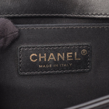 ボーイシャネル スモール シェブロン Vステッチ チェーンショルダーバッグ ラムスキン ブラック ゴールド金具 シャネル バッグ CHANEL