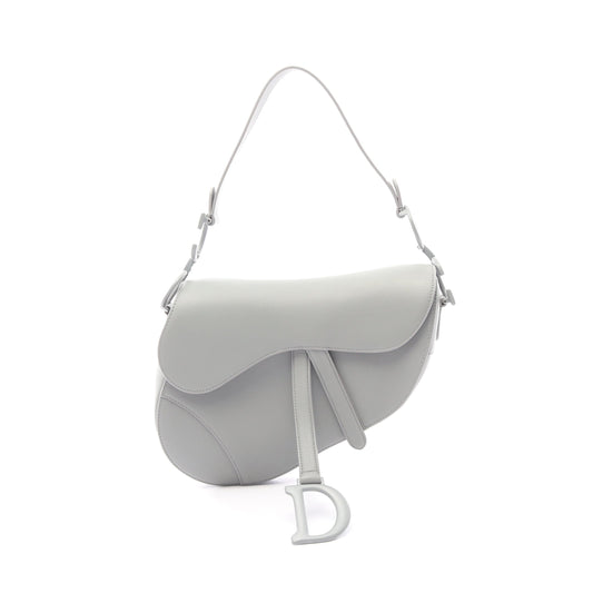 サドルバッグ ハンドバッグ レザー グレーグリーン クリスチャンディオール バッグ Christian Dior