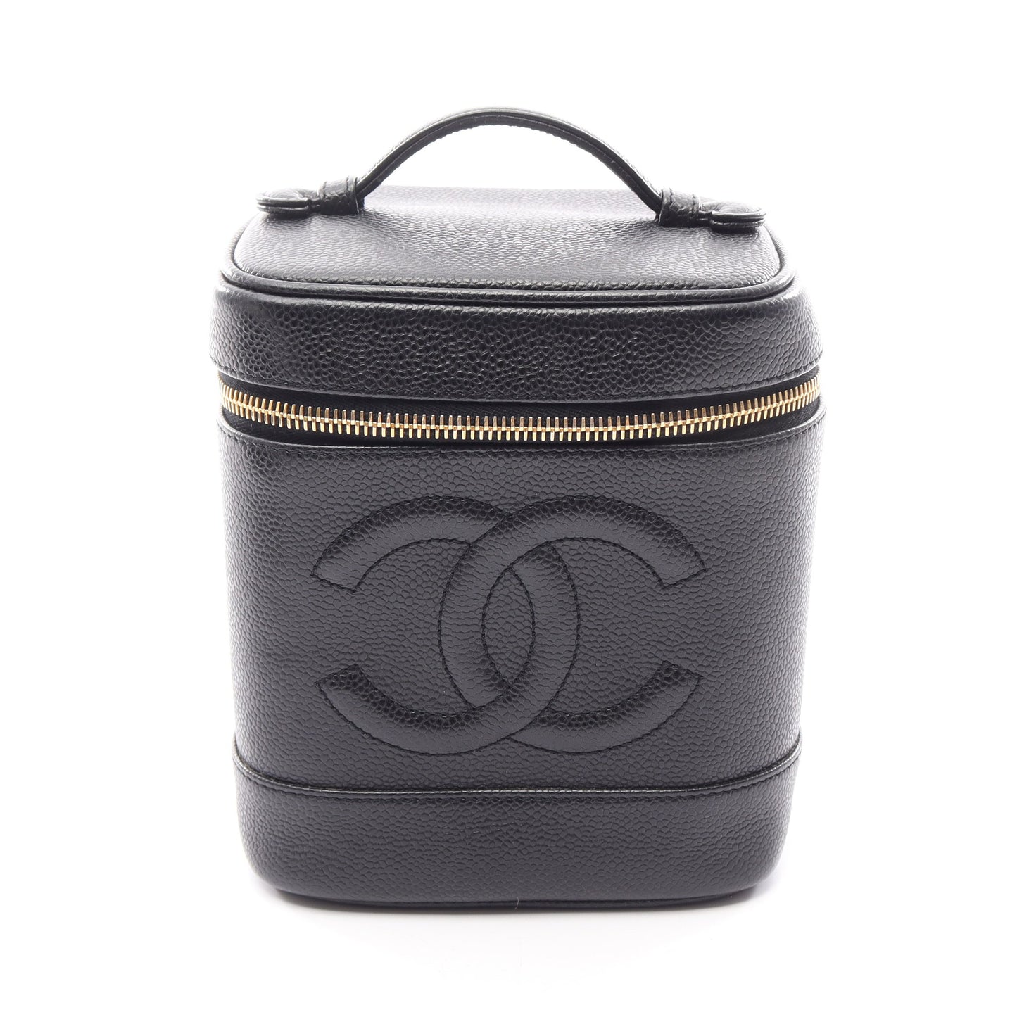 ココマーク ハンドバッグ バニティバッグ キャビアスキン ブラック ゴールド金具 シャネル バッグ CHANEL