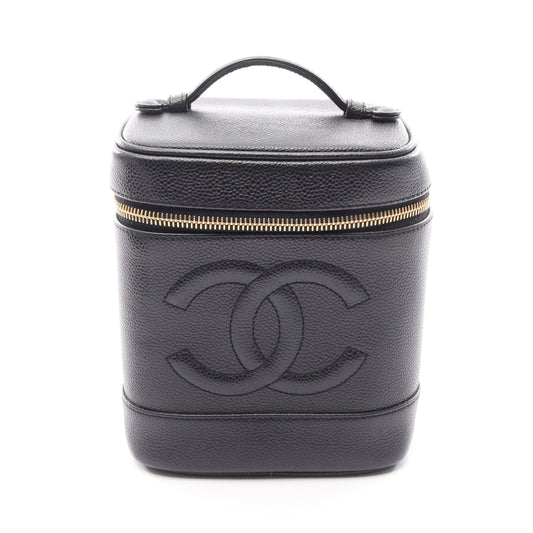 ココマーク ハンドバッグ バニティバッグ キャビアスキン ブラック ゴールド金具 シャネル バッグ CHANEL