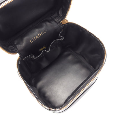 ココマーク ハンドバッグ バニティバッグ キャビアスキン ブラック ゴールド金具 シャネル バッグ CHANEL