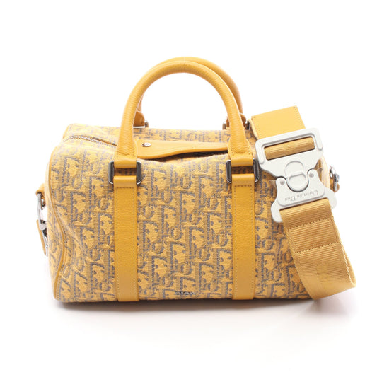 ランゴ 26 オブリーク 2WAY ハンドバッグ キャンバス レザー イエロー ネイビー クリスチャンディオール バッグ Christian Dior
