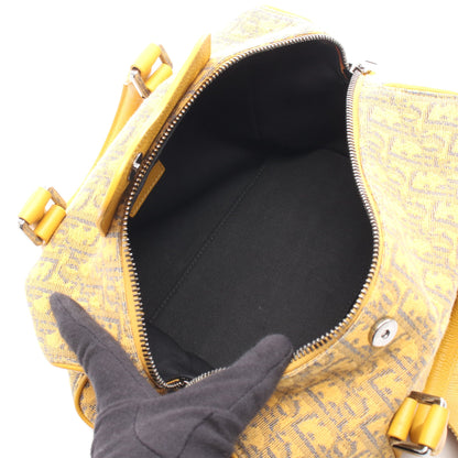 ランゴ 26 オブリーク 2WAY ハンドバッグ キャンバス レザー イエロー ネイビー クリスチャンディオール バッグ Christian Dior