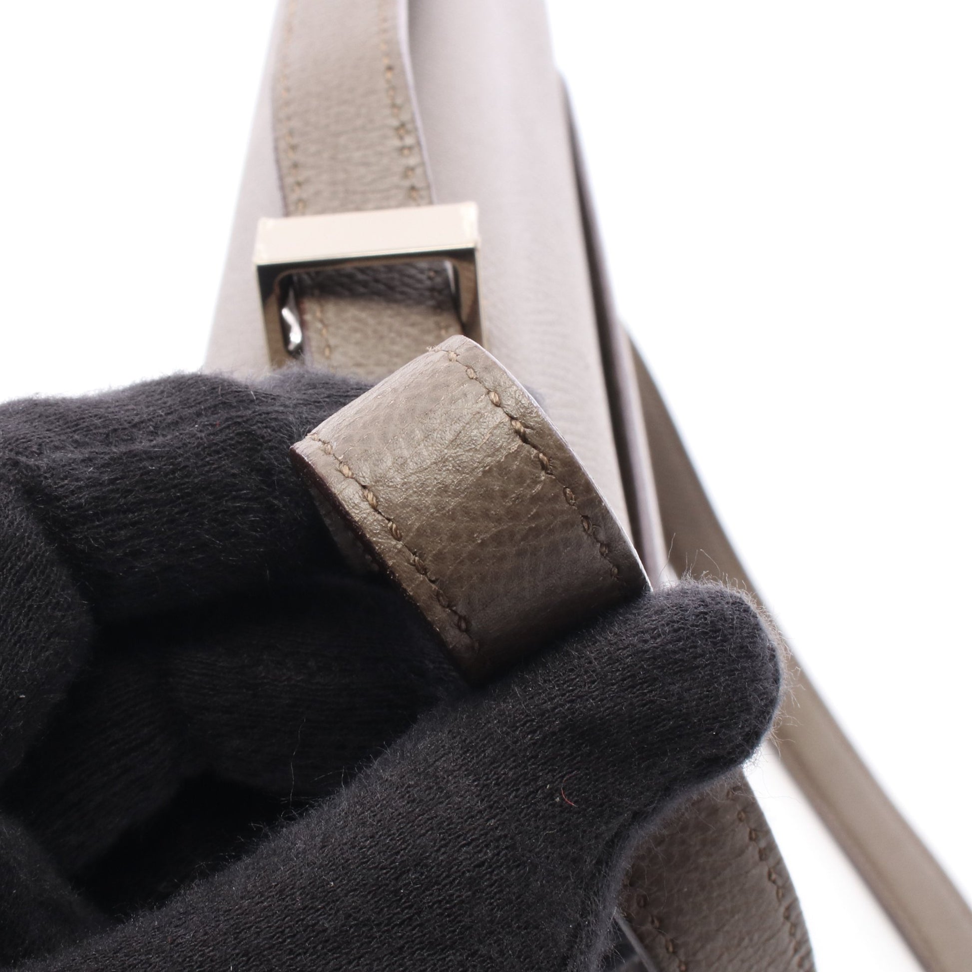 ヴェルー23 エタン ショルダーバッグ ヴォーエプソン グレーブラウン シルバー金具 C刻印 エルメス バッグ HERMES