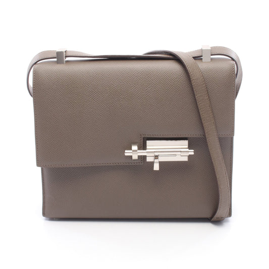 ヴェルー23 エタン ショルダーバッグ ヴォーエプソン グレーブラウン シルバー金具 C刻印 エルメス バッグ HERMES