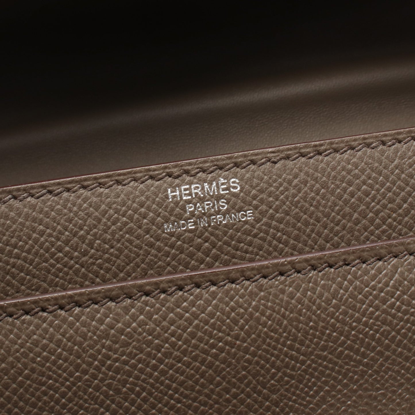 ヴェルー23 エタン ショルダーバッグ ヴォーエプソン グレーブラウン シルバー金具 C刻印 エルメス バッグ HERMES
