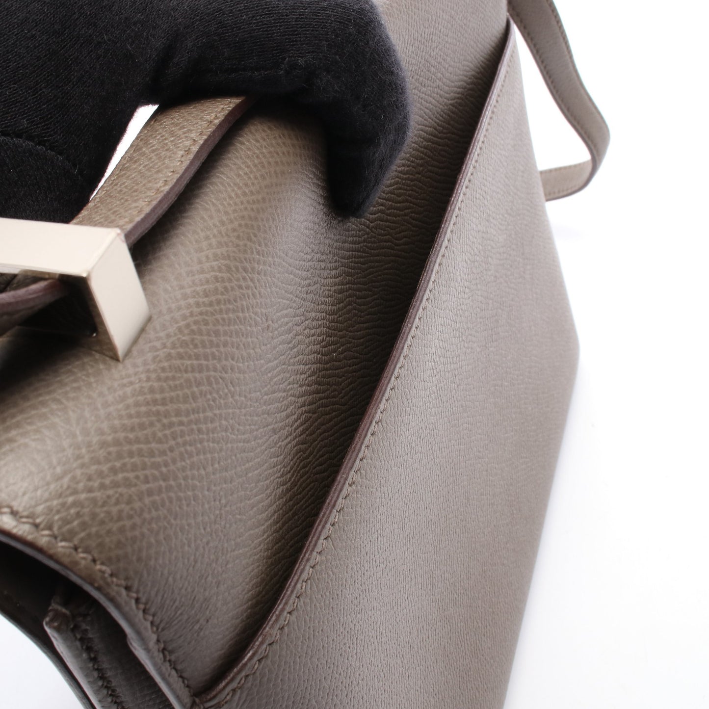 ヴェルー23 エタン ショルダーバッグ ヴォーエプソン グレーブラウン シルバー金具 C刻印 エルメス バッグ HERMES