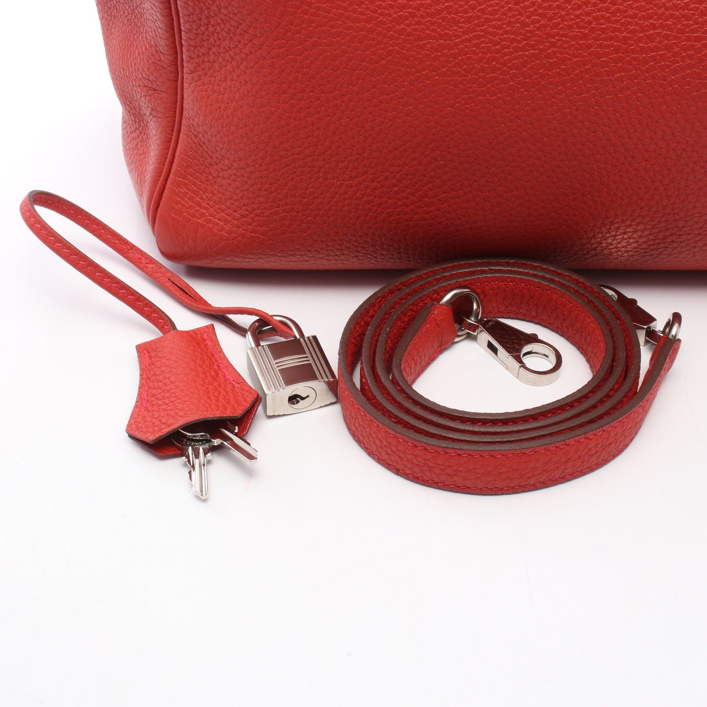 ケリー32 ルージュカザック 内縫い 2WAY ハンドバッグ トゴ レッド シルバー金具 T刻印 エルメス バッグ HERMES