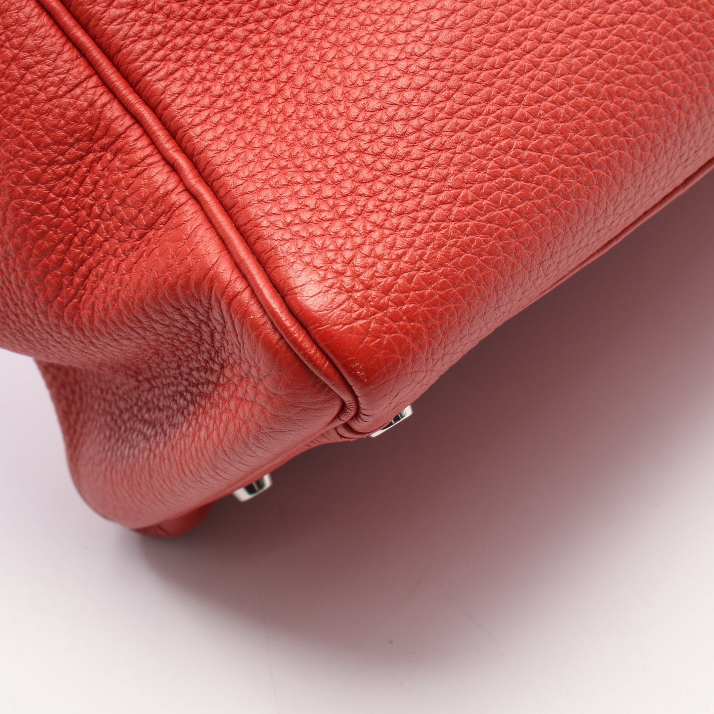 ケリー32 ルージュカザック 内縫い 2WAY ハンドバッグ トゴ レッド シルバー金具 T刻印 エルメス バッグ HERMES
