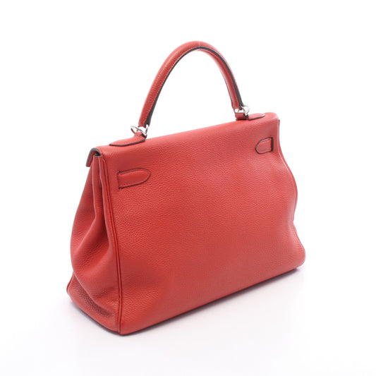 ケリー32 ルージュカザック 内縫い 2WAY ハンドバッグ トゴ レッド シルバー金具 T刻印 エルメス バッグ HERMES