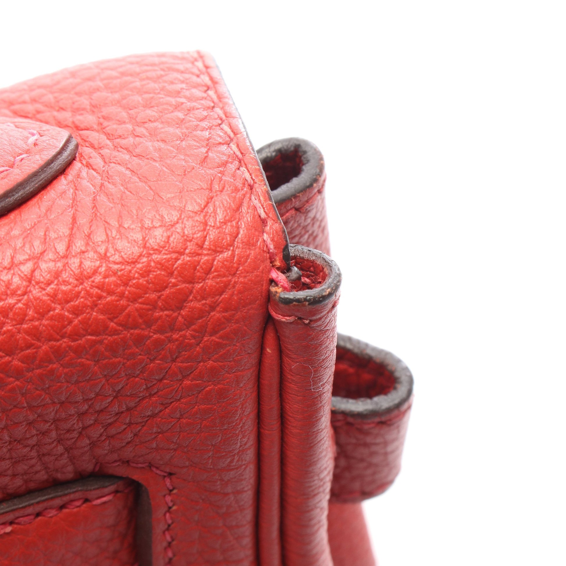 ケリー32 ルージュカザック 内縫い 2WAY ハンドバッグ トゴ レッド シルバー金具 T刻印 エルメス バッグ HERMES