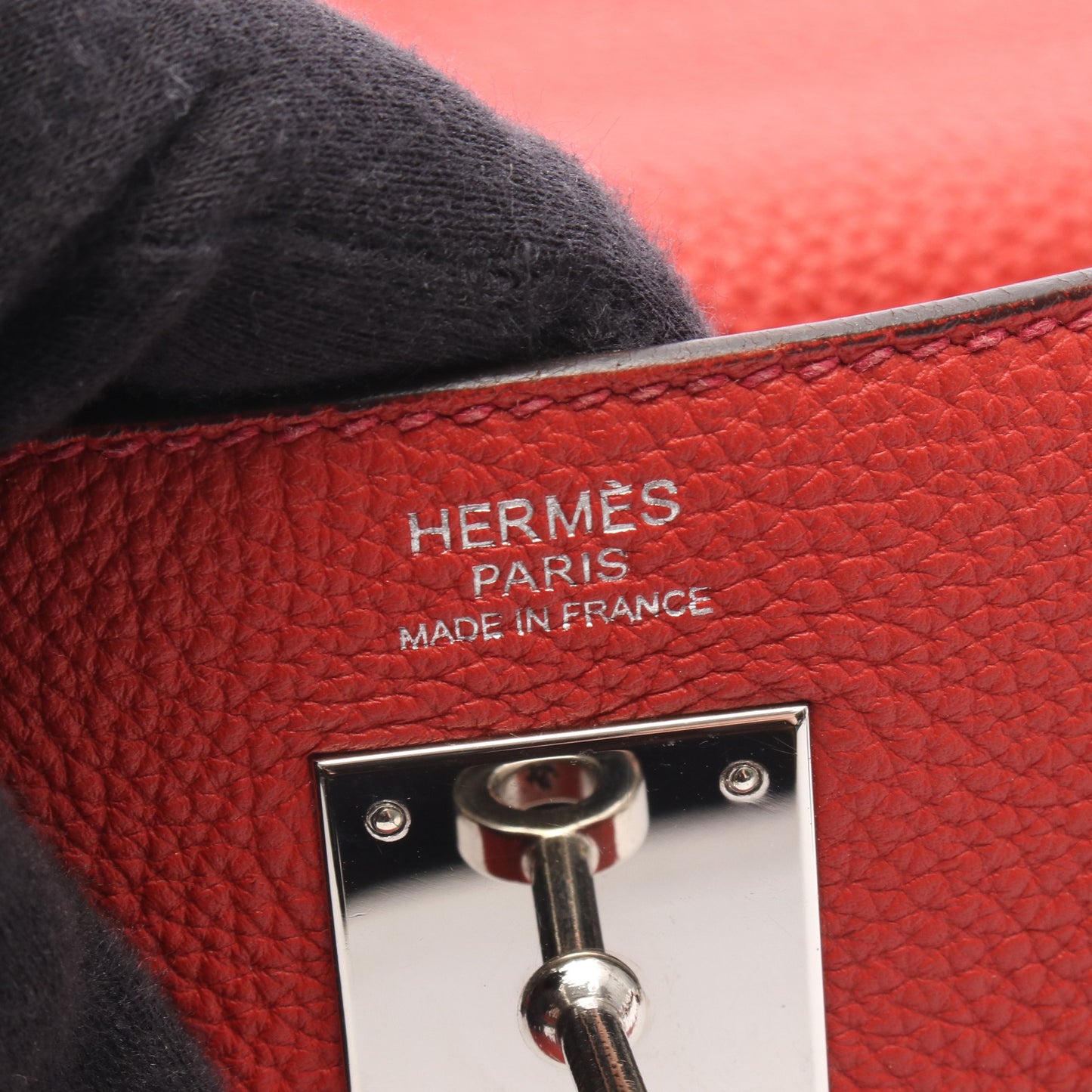 ケリー32 ルージュカザック 内縫い 2WAY ハンドバッグ トゴ レッド シルバー金具 T刻印 エルメス バッグ HERMES