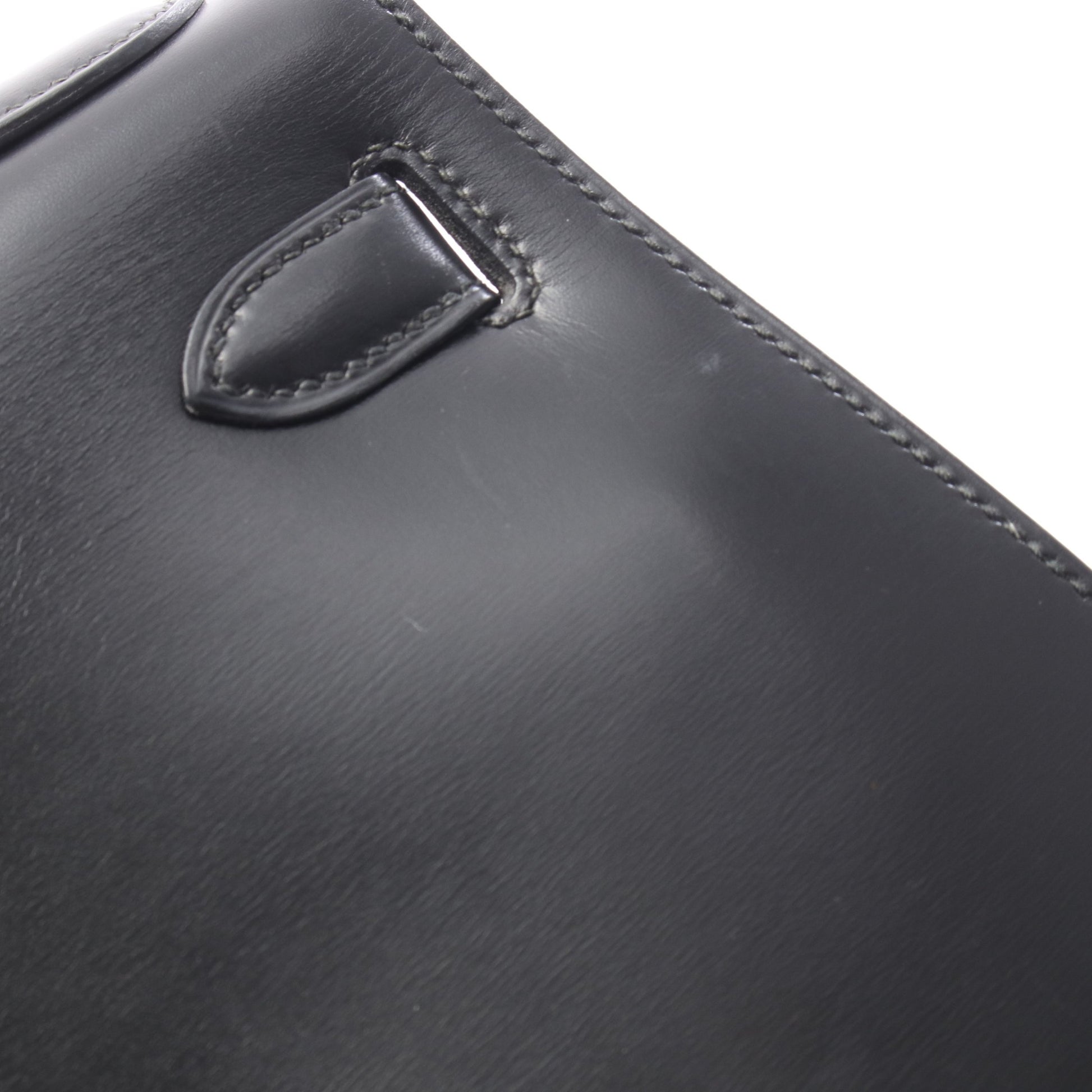ケリー28 外縫い 2WAY ハンドバッグ ボックスカーフ ブラック ゴールド金具 ○T刻印 エルメス バッグ HERMES