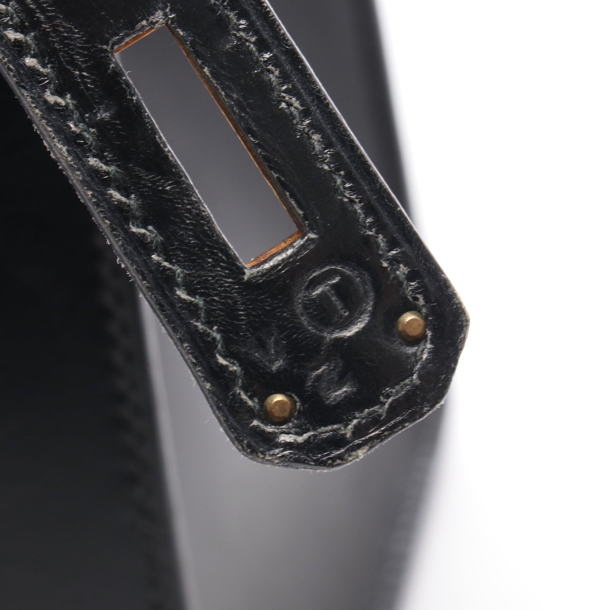 ケリー28 外縫い 2WAY ハンドバッグ ボックスカーフ ブラック ゴールド金具 ○T刻印 エルメス バッグ HERMES
