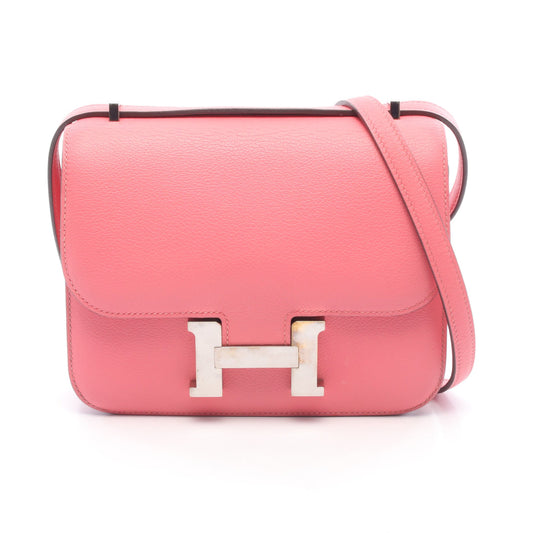 コンスタンス3 ミニ ローズエテ ショルダーバッグ エバーカラー ピンク シルバー金具 D刻印 エルメス バッグ HERMES